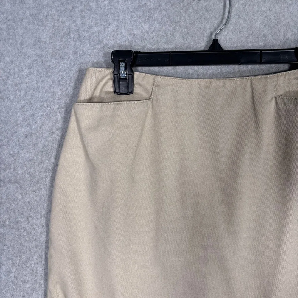 Vintage Talbots Skirt 10 Tan Khaki Cotton Twill Career Professional Neutral